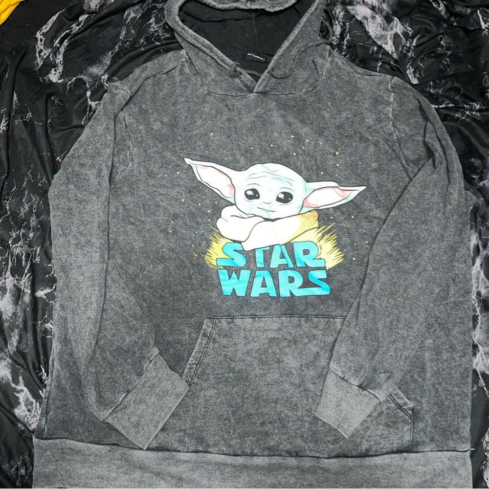 Star Wars Dark Gray Apparel with Logo baby yoda 2x hoodie